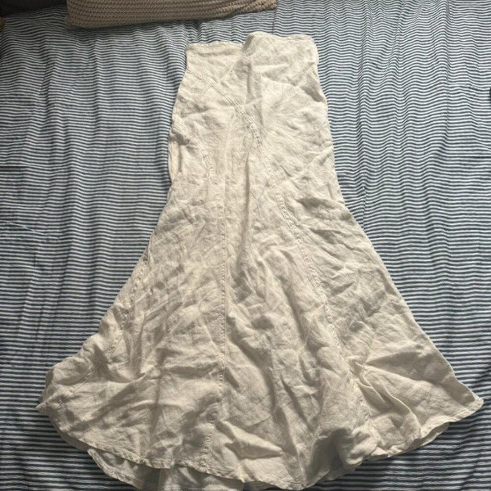 Vintage linen maxi skirt
